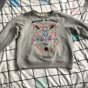 Maison Kitsune embroidered fox crewneck sweatshirt